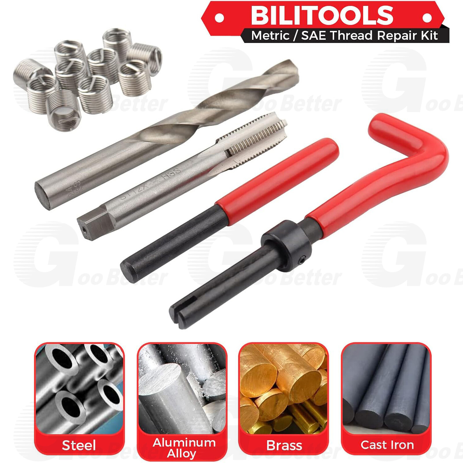 Helicoil Type Thread Repair Kit rethread Stripped Metric M5 M6 M8 M10 M12 131PCS