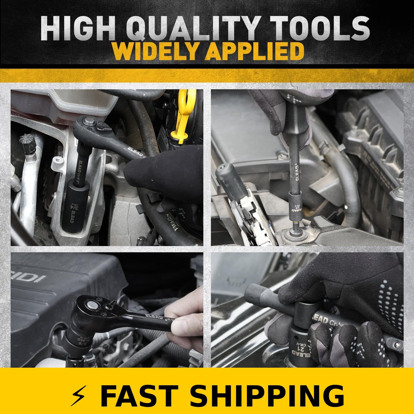 ELEAD 96-Piece 3/8″ Drive Impact Socket Set – SAE & Metric