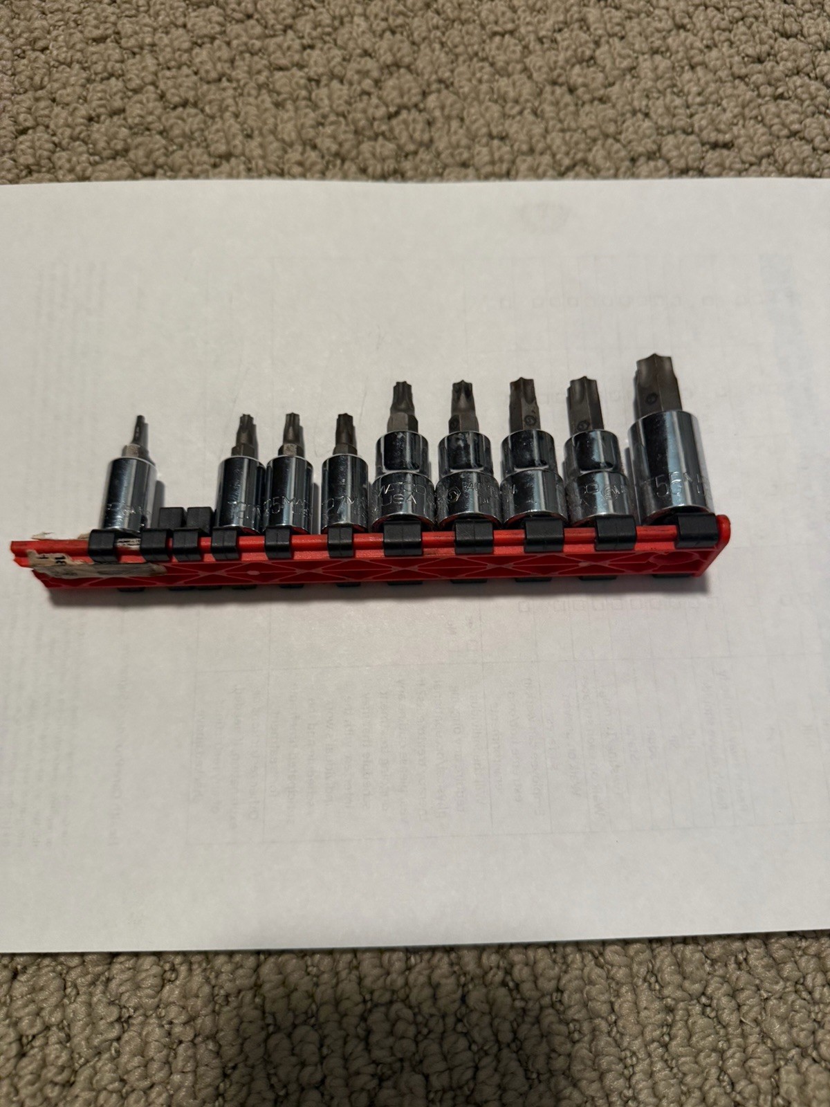 MATCO 11 PIECE 1/4 AND 3/8 DRIVE TAMPER-RESISTANT TORX SOCKET SET *T10/T15 MISS*