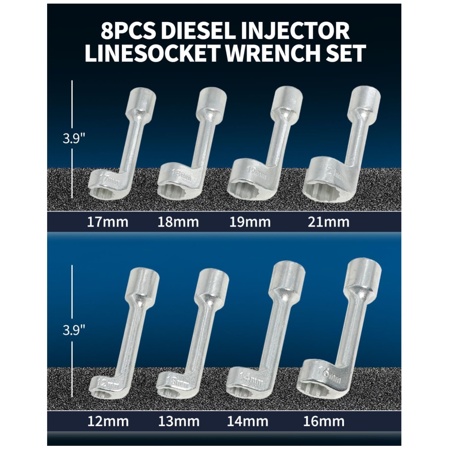 Professional 8pc Diesel Injector Wrench Set