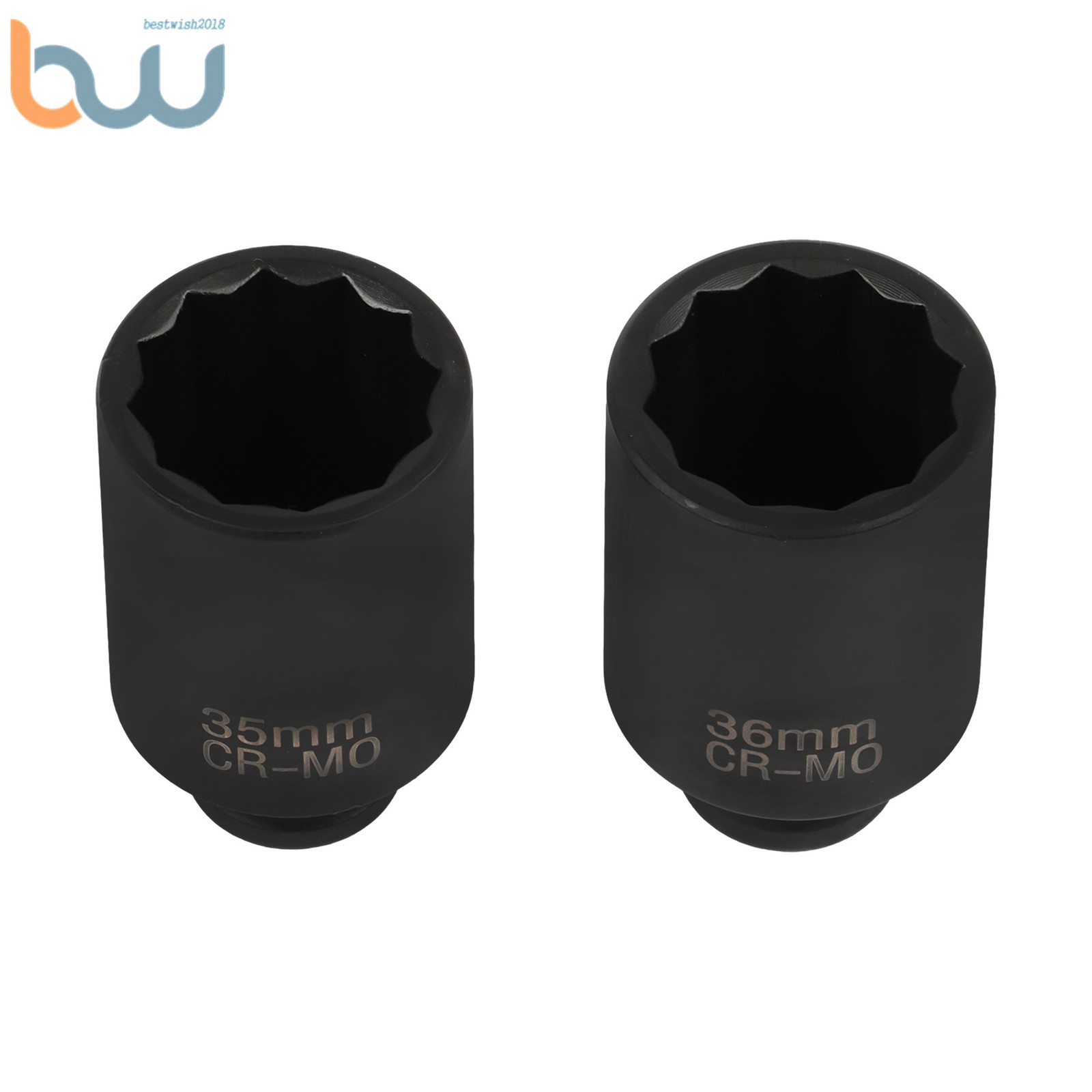 1/2-Inch Drive Deep Spindle Axle Nut Impact Socket Set 29mm-39mm 12 Point