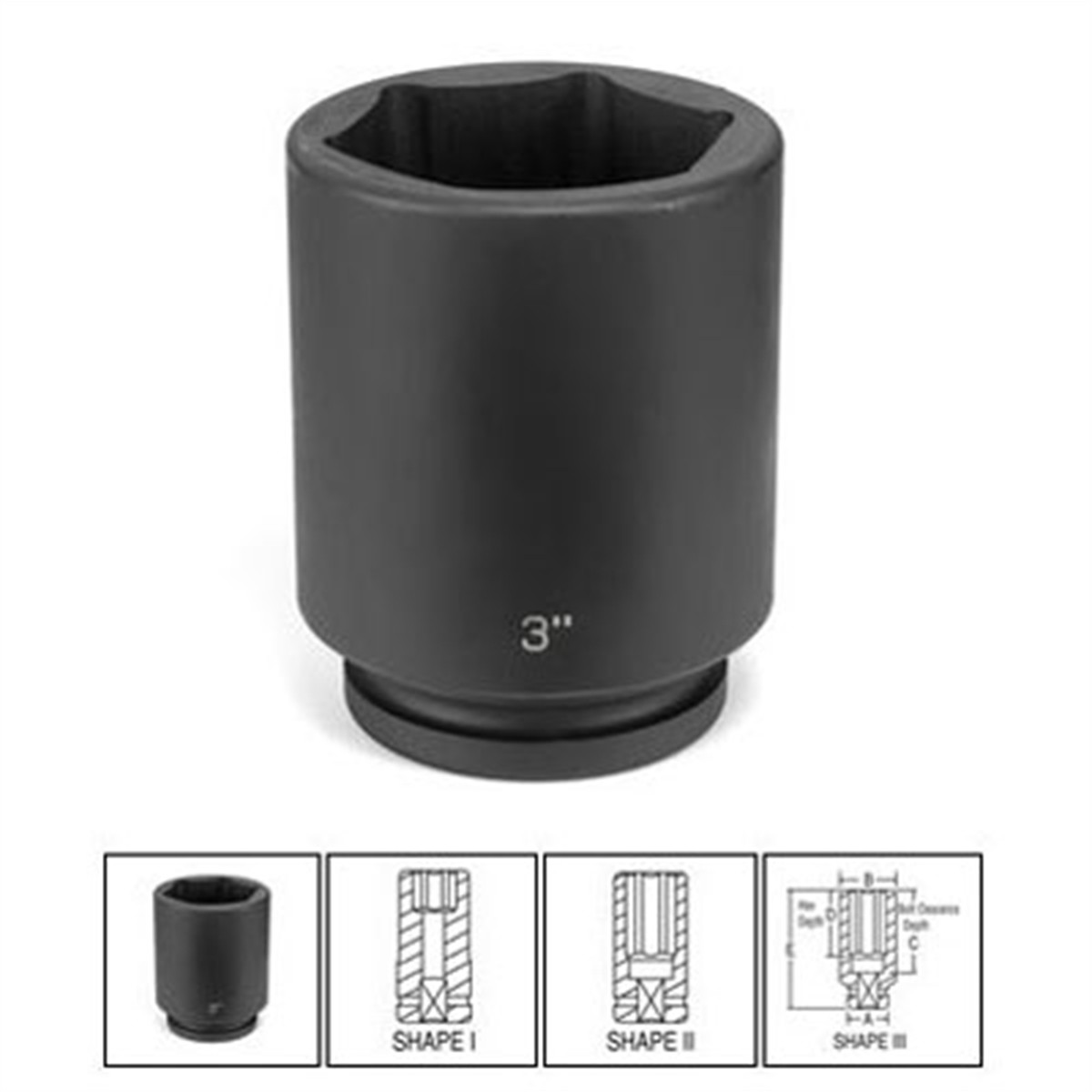 Grey Pneumatic 4064D 1″ Drive 6 Point Fractional Deep Impact Socket 2