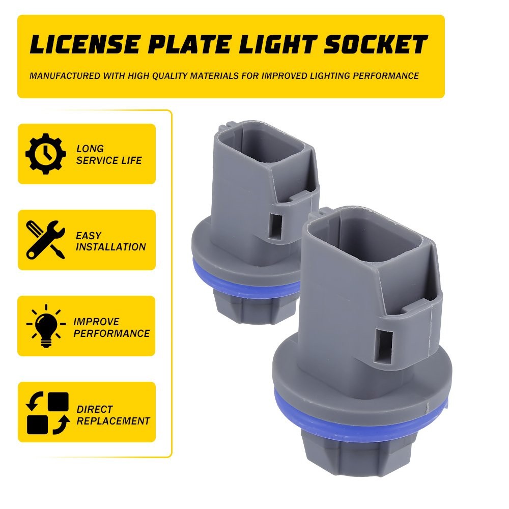 Pack of 2 For Ford 2004-2021 F150 License Plate Light Socket Wiring Plug Holder