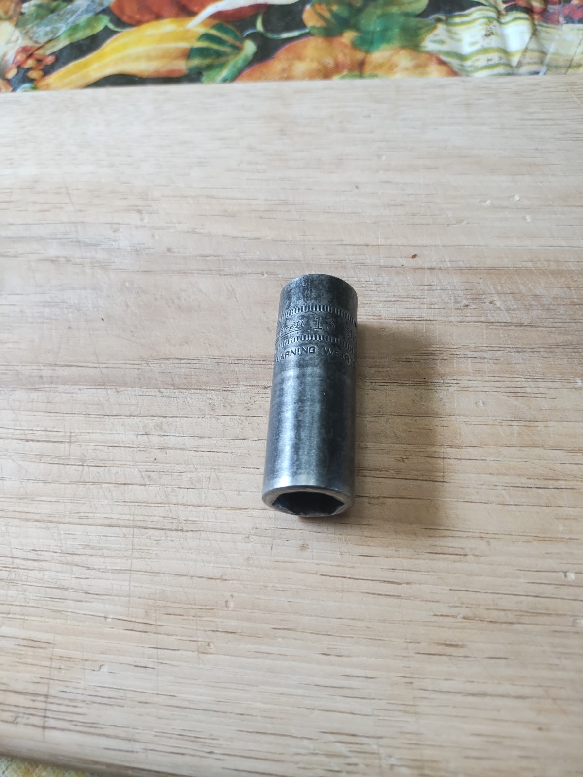 Snap On 13mm Deep, Flank Drive 6 Point, 3/8″ Drive Impact Socket. Part # SIMFM13