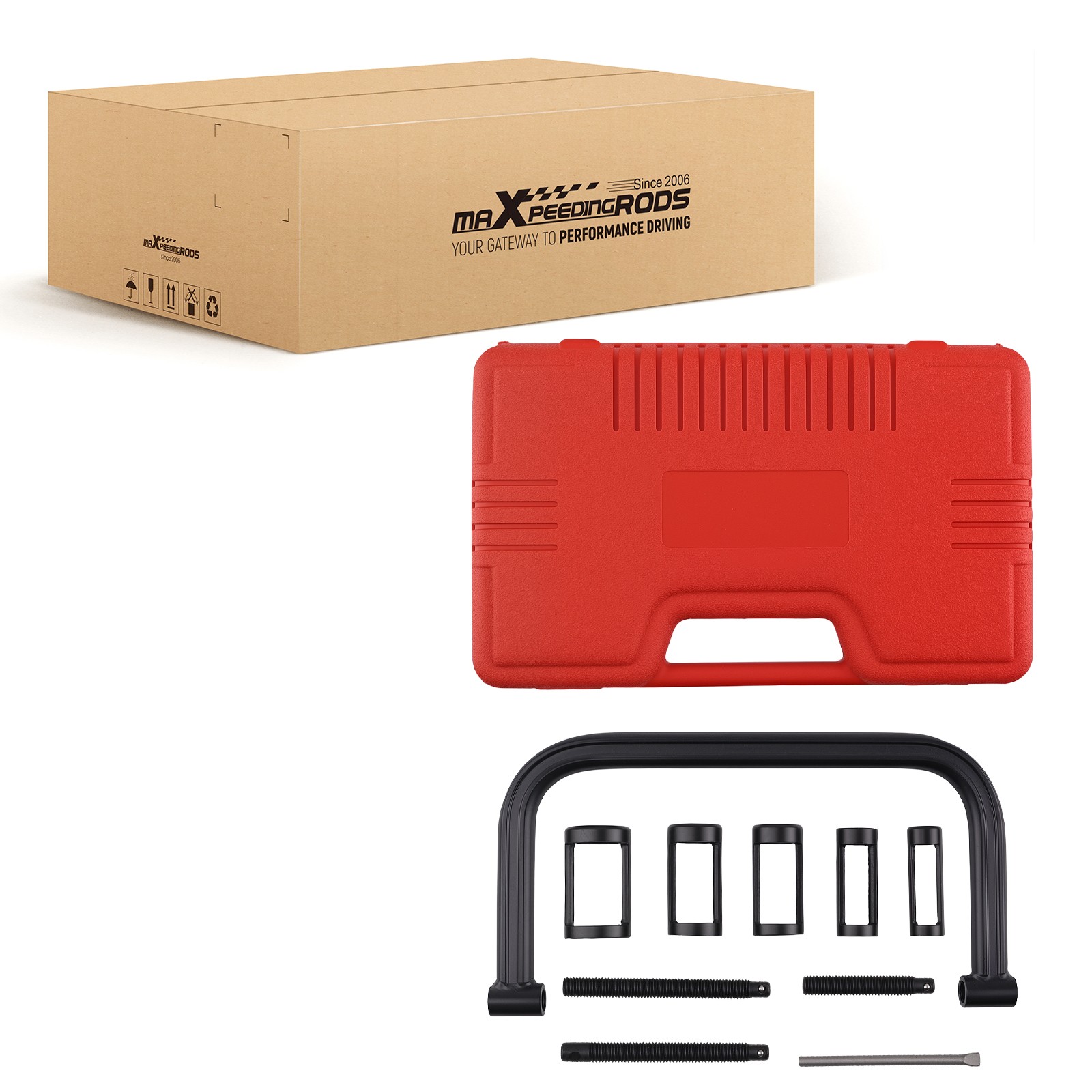 Heavy Duty Engine Tool Set for Cars Vans with 5 Adaptors Steel Storage Box