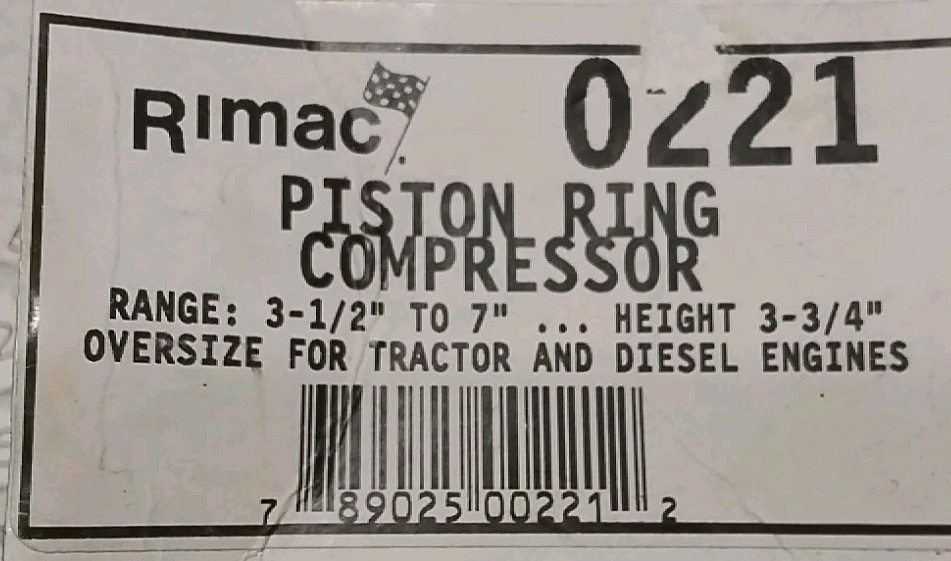 RIMAC 0221 3-1/2″to 7″ HEIGHT 3-3/4″ PISTON RING COMPRESSOR USA 🇺🇸