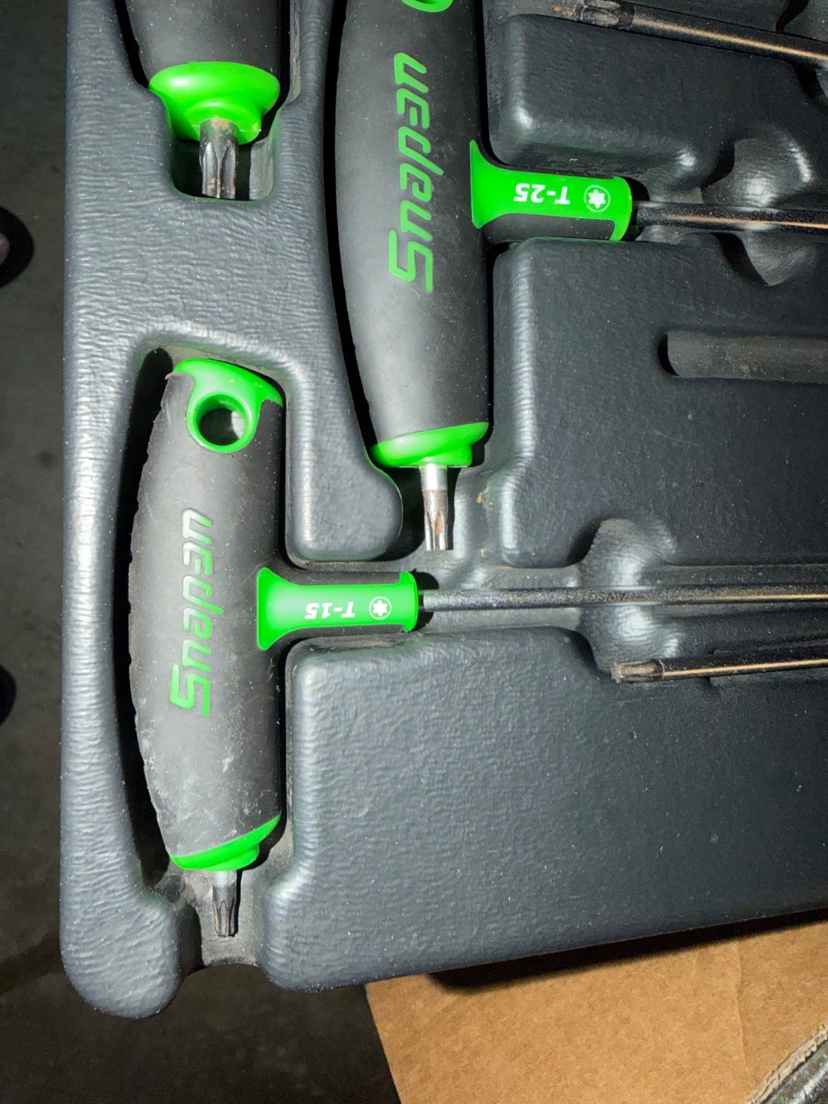 Snap-on 8 Piece Green Soft Grip T-Handle L-Shaped Torx Set T10-T45 AWSGT800A