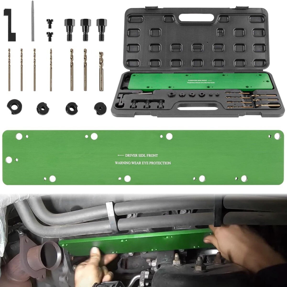71500 for Dodge 5.7L Hemi Motor Broken Exhaust Manifold Bolt Stud Drill Template