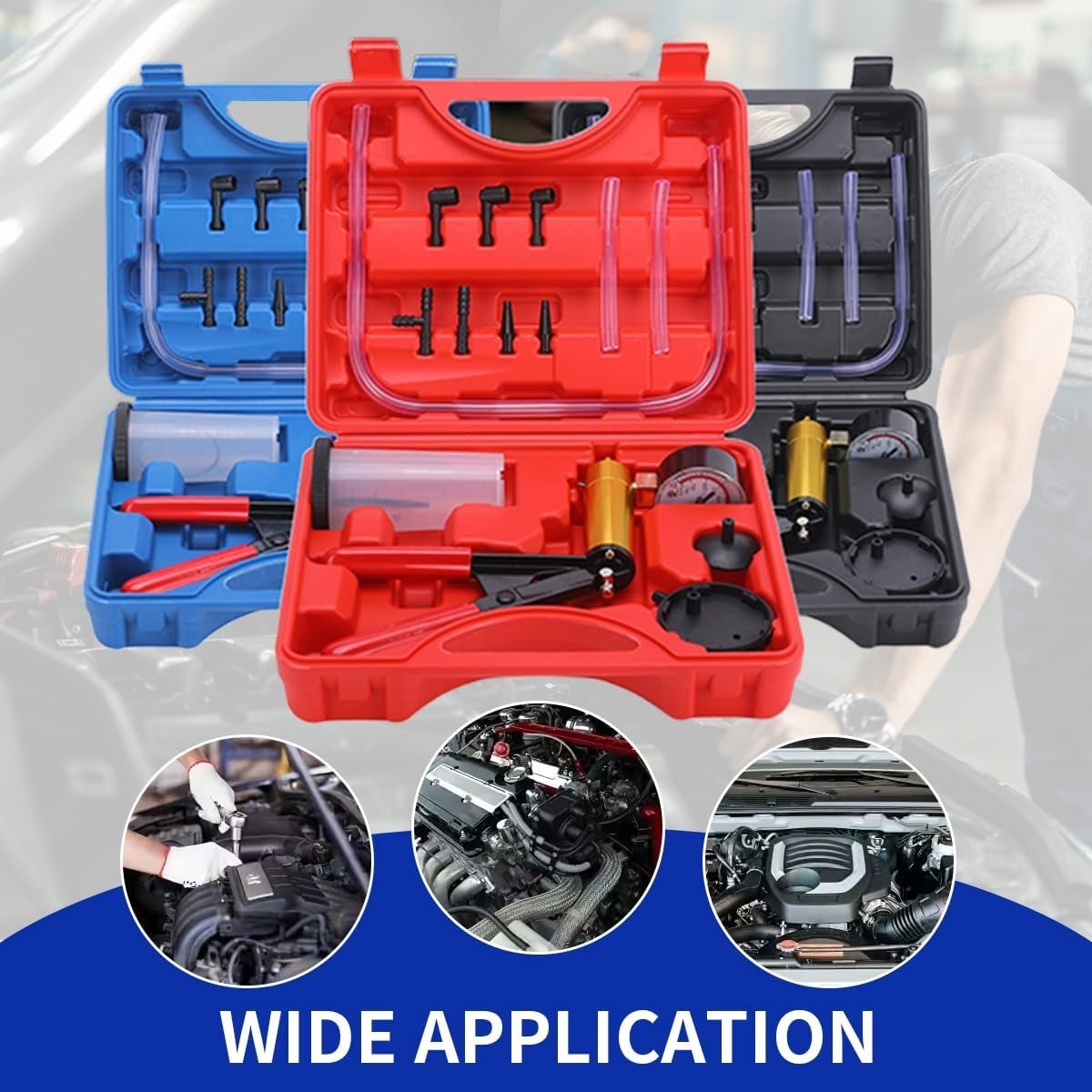Versatile Brake Bleeder Kit with Handheld Pump for Cars & Motorbikes – 1.67 lbs