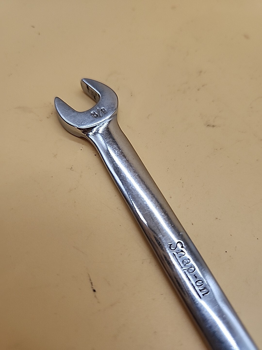 Snap-on Tools VO1214 3/8″ x 7/16″ SAE standard open end chrome wrench USA