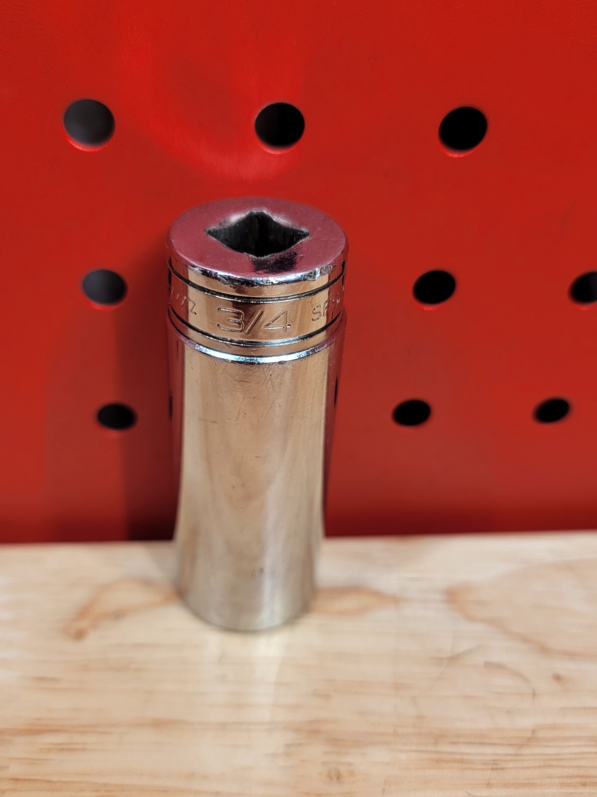 Snap-on Tools SFS241 3/4″ SAE 3/8″ Drive Deep 6-Point Chrome Socket USA