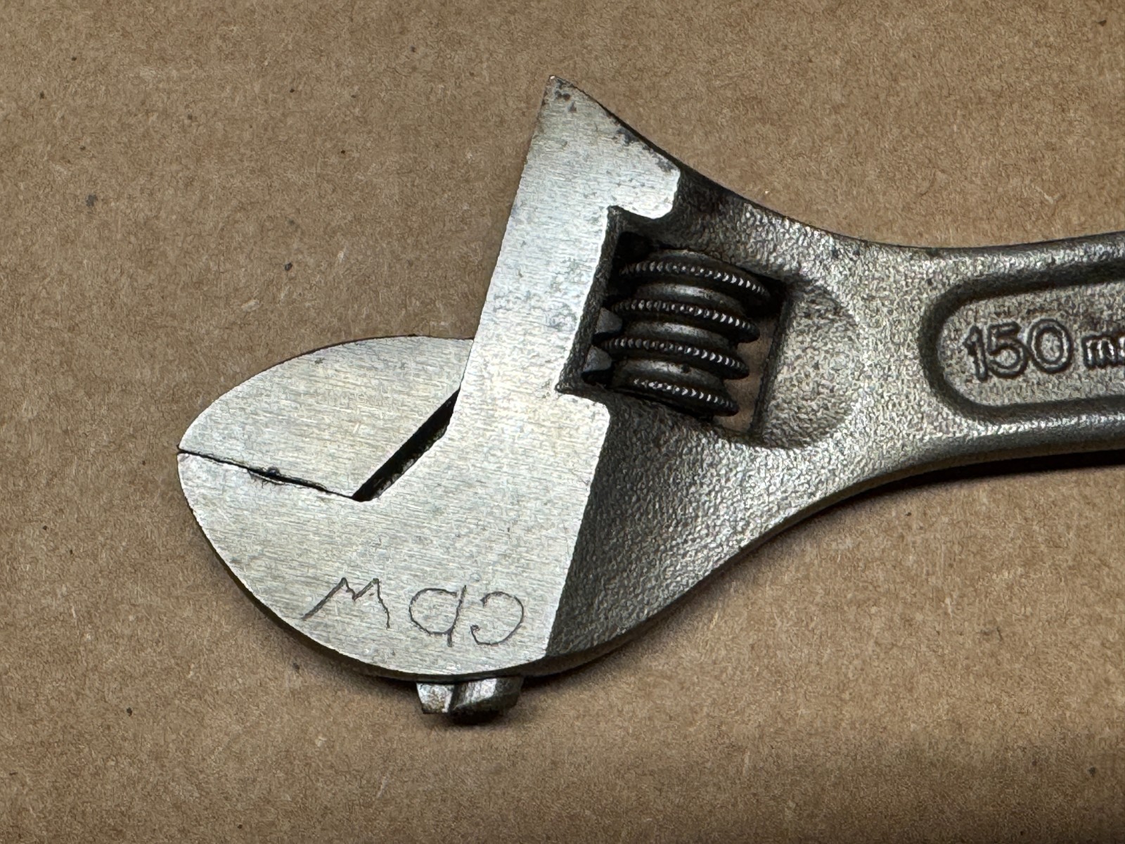 Vintage Craftsman Forged in USA 6 in / 150mm Adjustable Wrench 9-44602 Initials