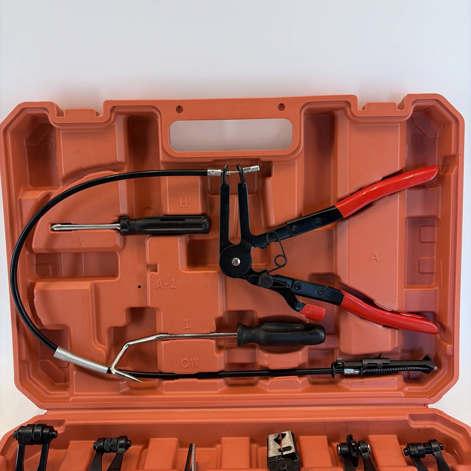 9-Piece Hose Clamp Pliers Kit Clip Remove Set Swivel Jaw Flat Angled Automotive