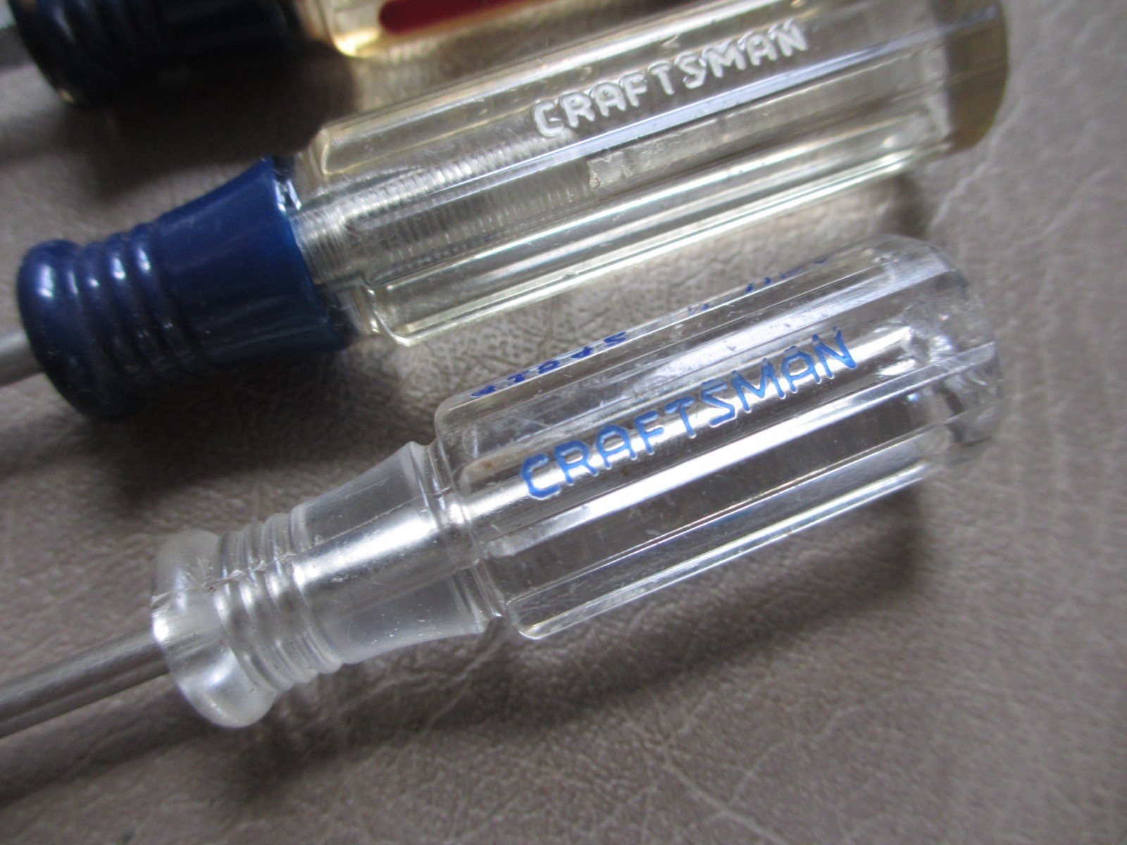 Craftsman Vintage Clear Mini Screwdriver Pair 41293, 41542 Philips, and Straight
