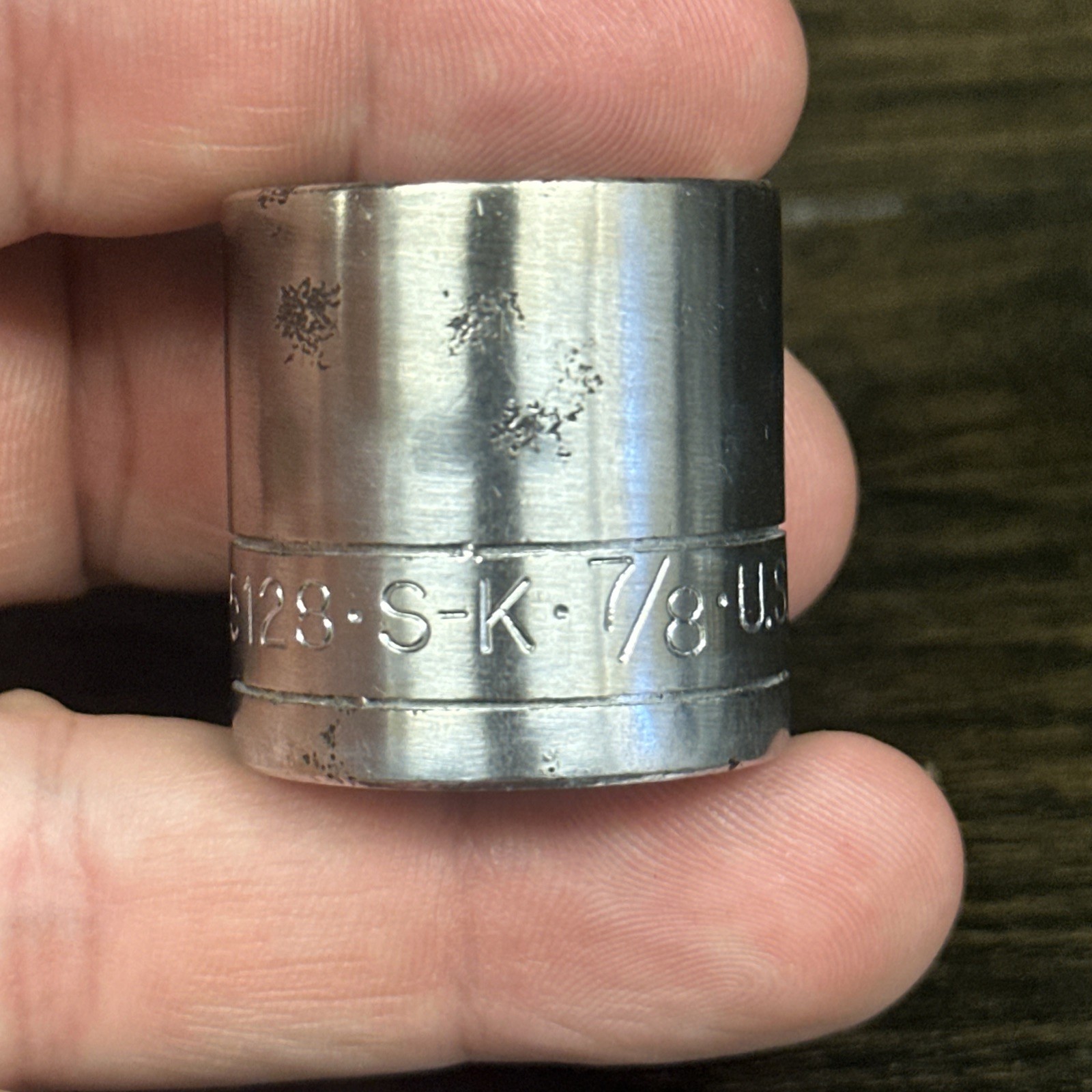 S-K SK 3/8 Drive 12pt Standard Socket, Size 7/8, 45128 Model #, USA