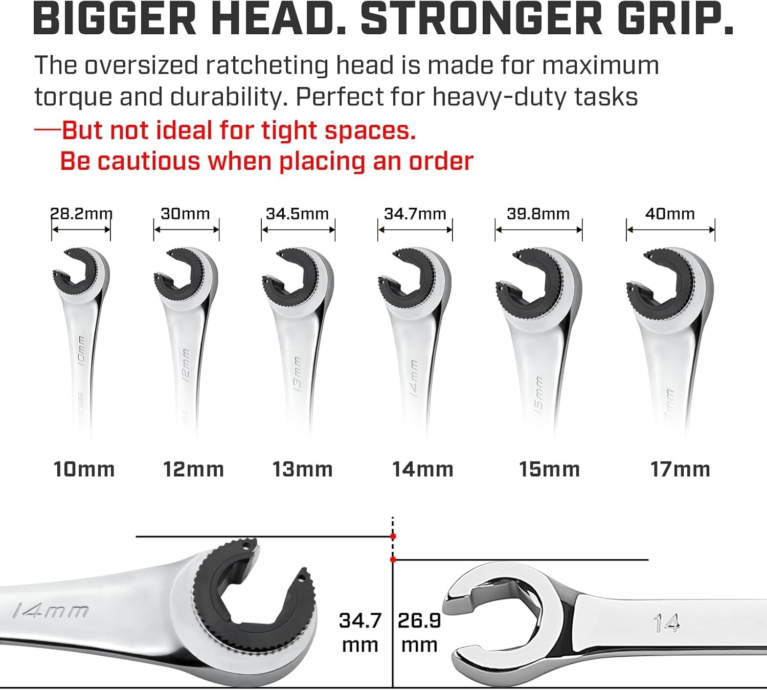 Metric Brake Line Wrench Set 10-17mm – Ratcheting Open-End Tool for Precision