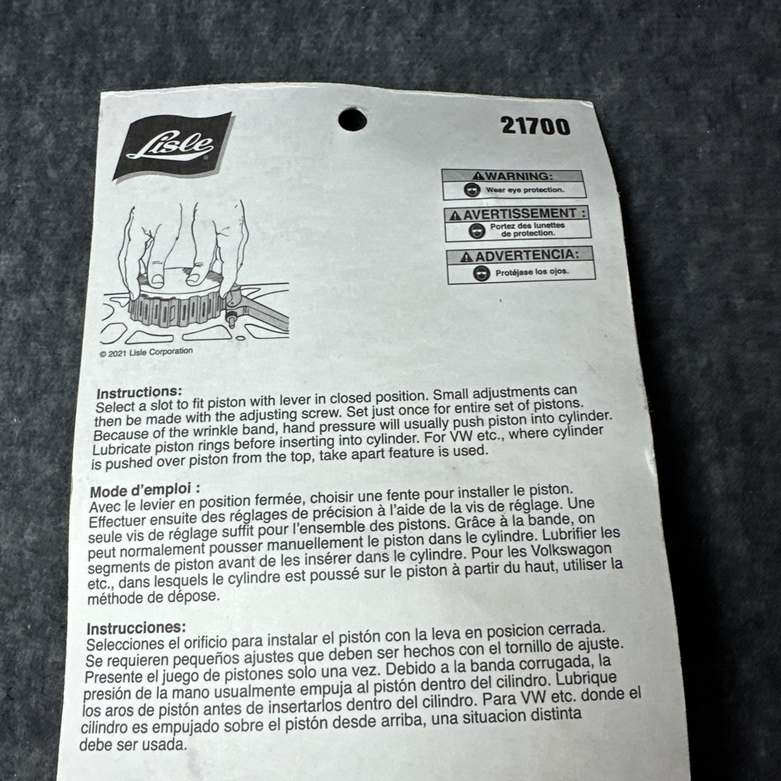 Lisle 21700 Low Friction Wrinkle Band Ring Compressor For 3″ To 5″ Pistons