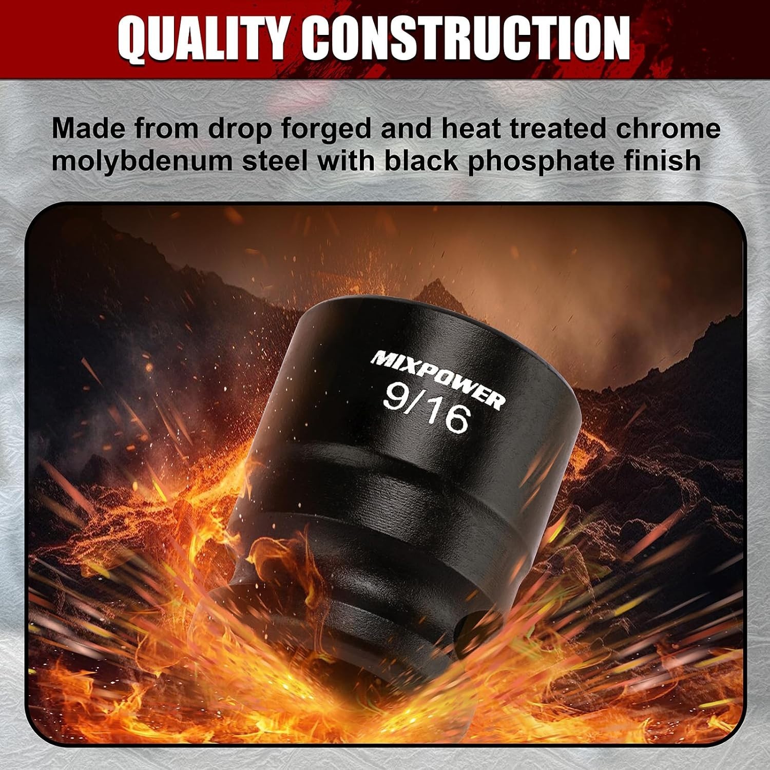 Piece Stubby Impact Socket Set 3/8″ Drive SAE 6-Point