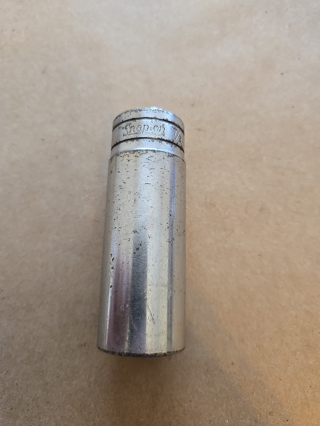 Snap On 1/2″ Drive 7/8″ 6PT SAE Deep Chrome Socket Worn TS281