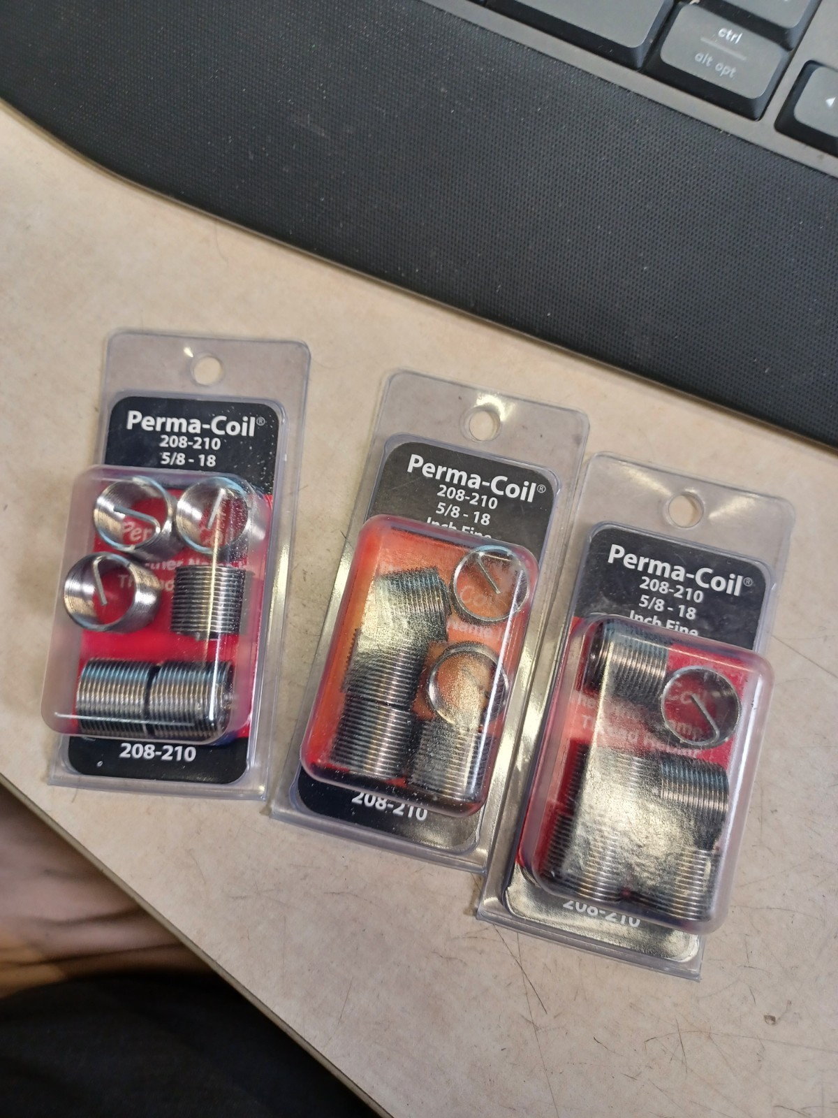 Lot Of 3 Perma-Coil Repair Inserts 208-210 5/8-18