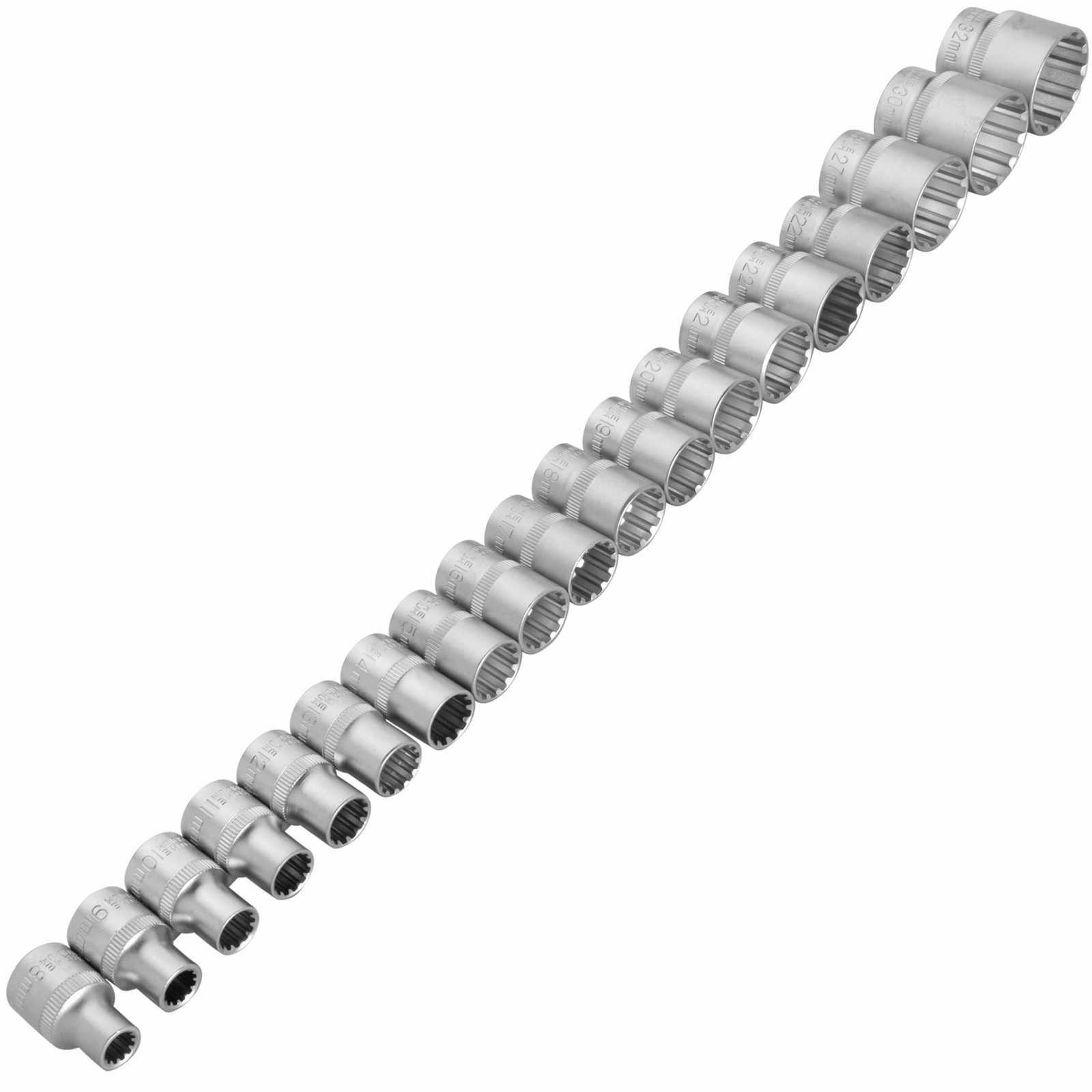 19pc Gear Lock Multi Socket Set 8-32mm 1/2″ Dr Double Hex T Star AF MM 01554