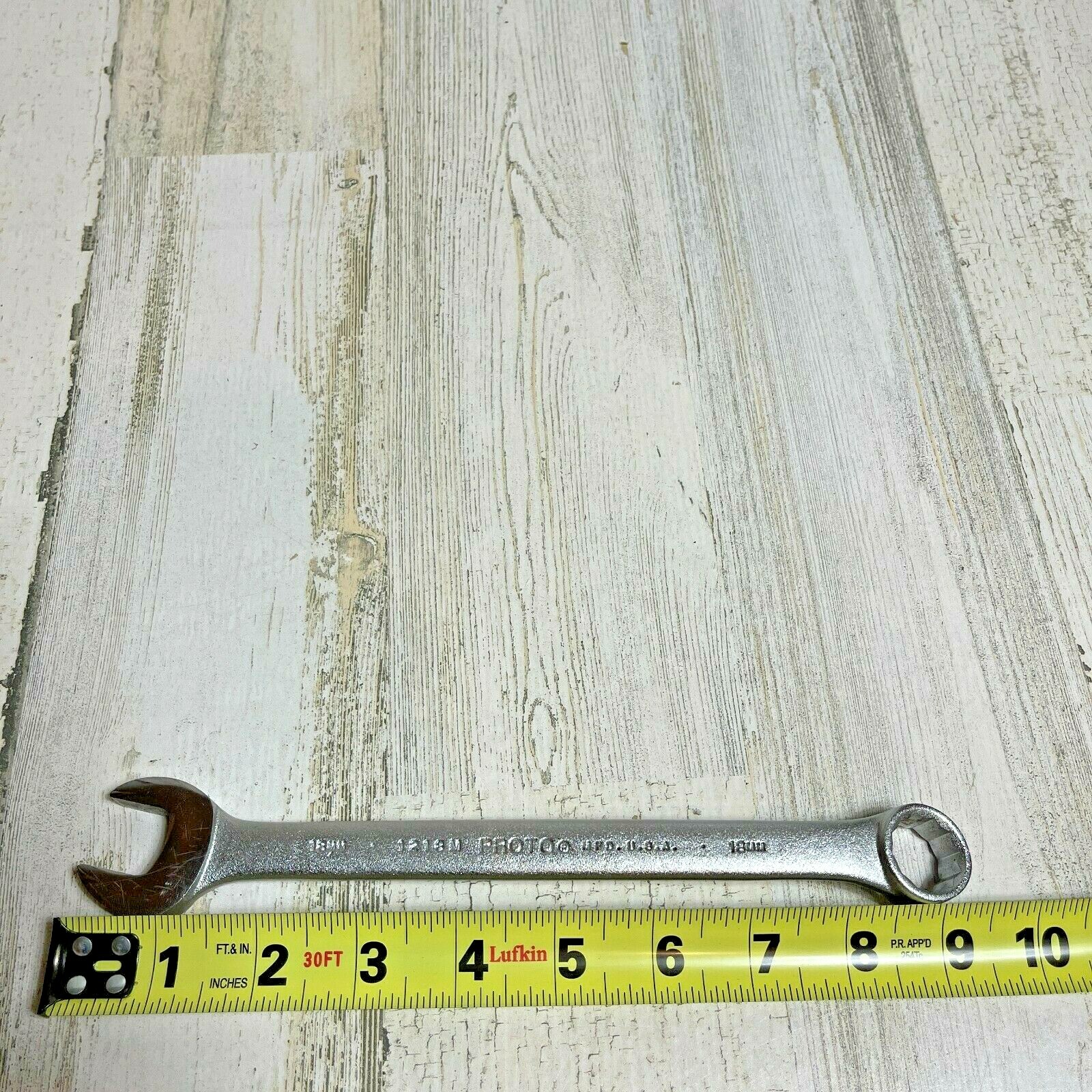 18mm PROTO METRIC COMBINATION WRENCH #1218M MADE IN USA 12 POINT