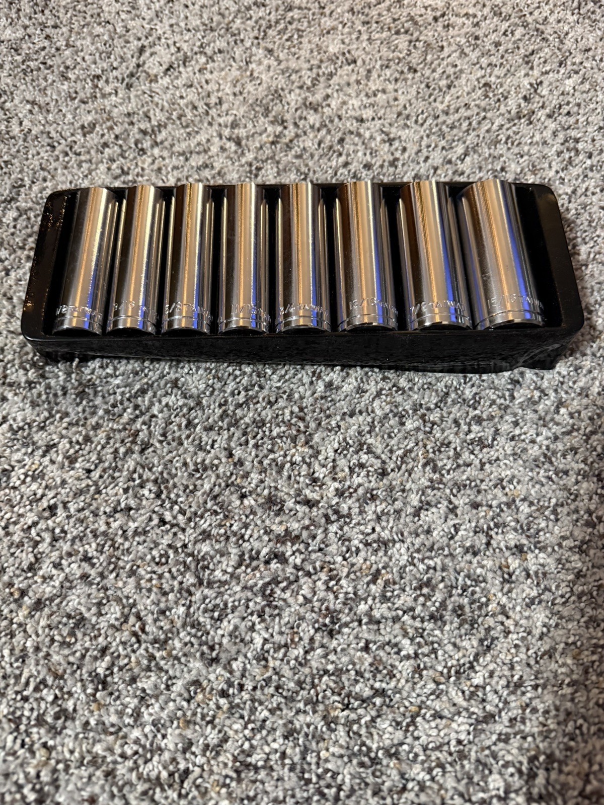 Vintage MIT Michigan Industrial Tools 9-Piece 1/2” Dr. Deep Socket Set #1245