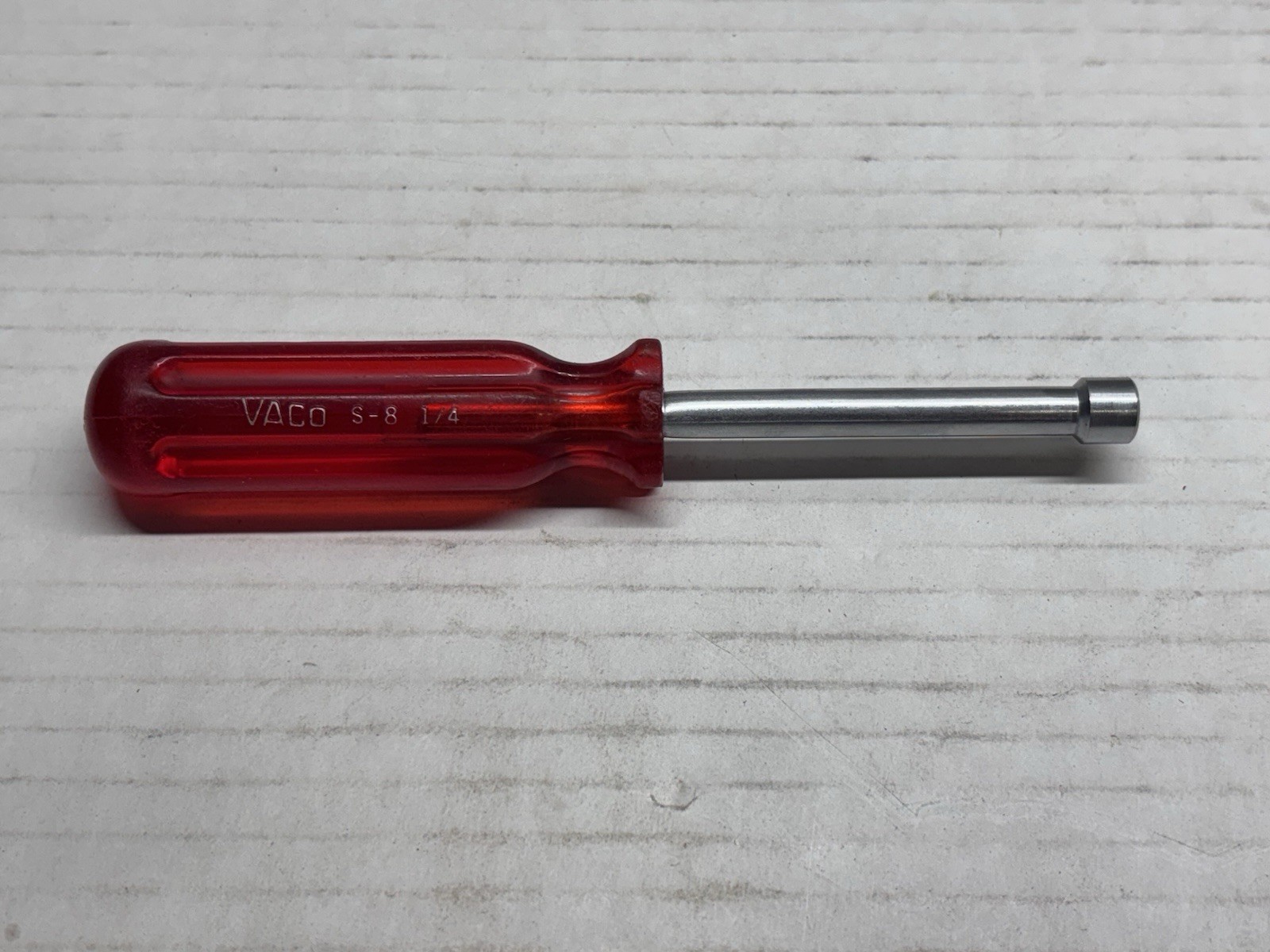Vintage Vaco 4-Piece Nut Driver Set SAE Short Hollow Shank S-20, S-18, S-16, S-8