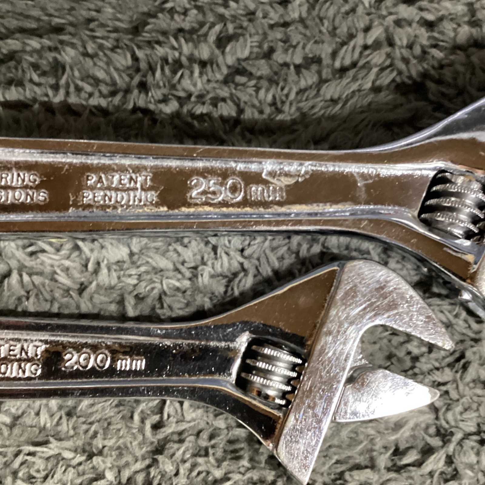 Snap On Underline Logo Adjustable Wrench Set AD8 and AD10 Two Pieces 8” , 10”