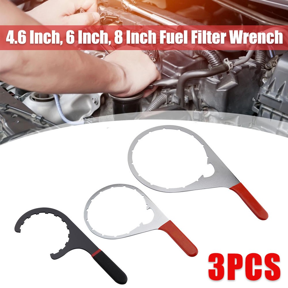 3-Pcs Fuel Filter Wrench Set (4.6/6/8 Inch) For 380134 382 Detroit Diesel Truck