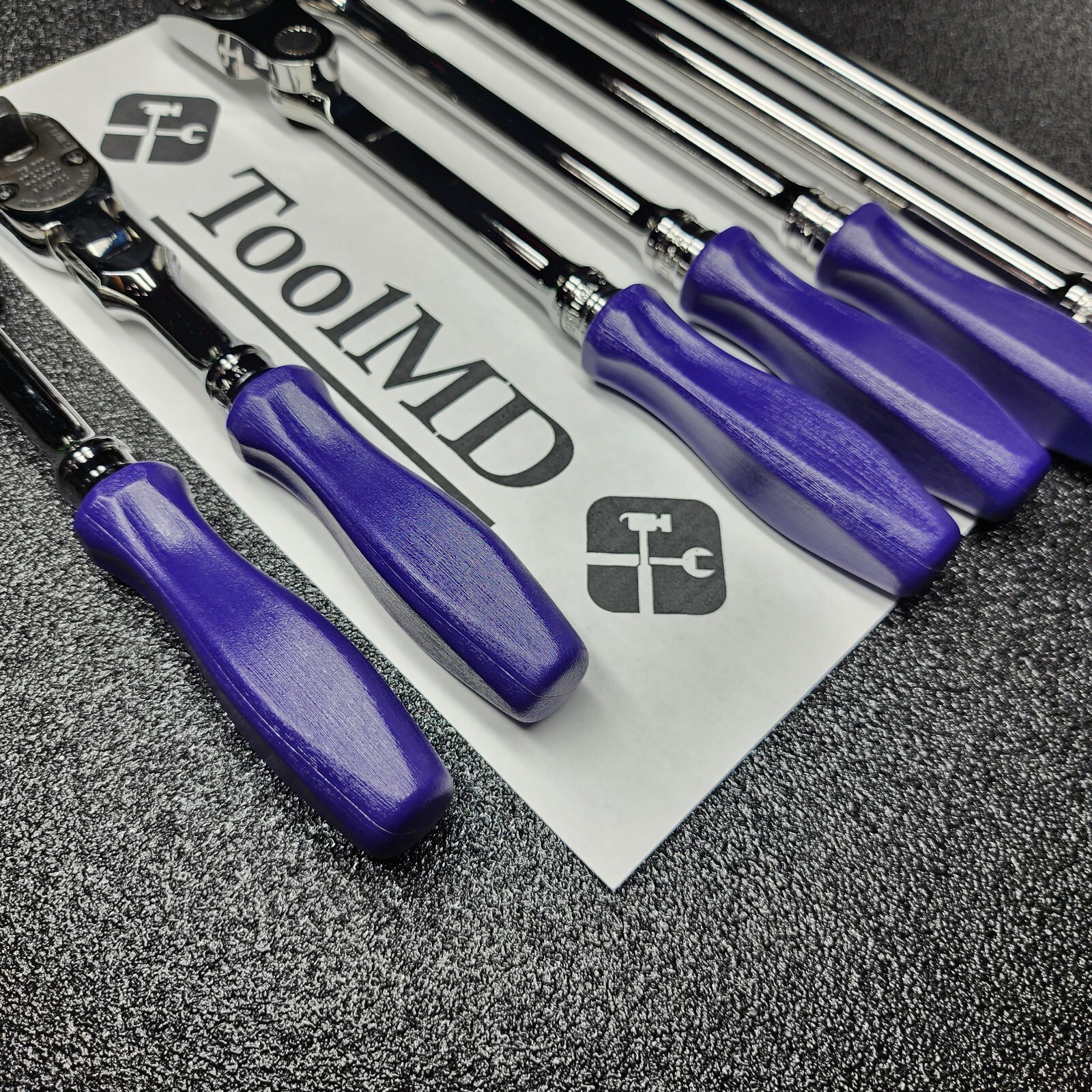 Snap-on Tools NEW 7pc DARK PURPLE Hard Handle 3/8″ Drive Fixed Flex Ratchet Set