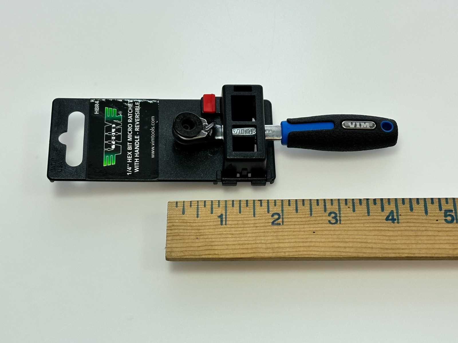NEW VIM HBR4 1/4″ Hex Low Profile Reversible Micro Ratchet w/ Soft Grip Handle