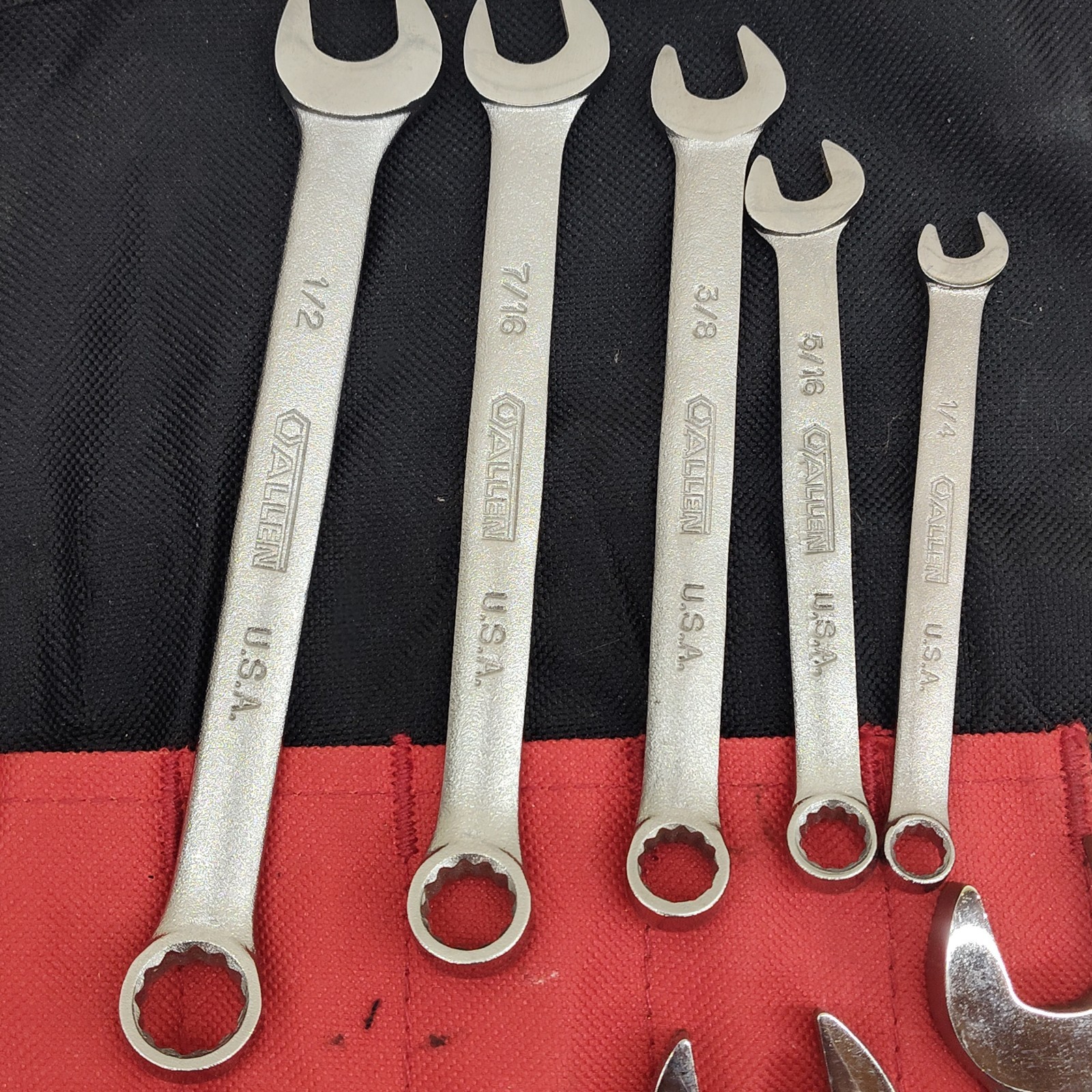 Allen Tools USA 12pc SAE Combination Wrench Set 1/4»- 1” in Craftsman Tool Roll