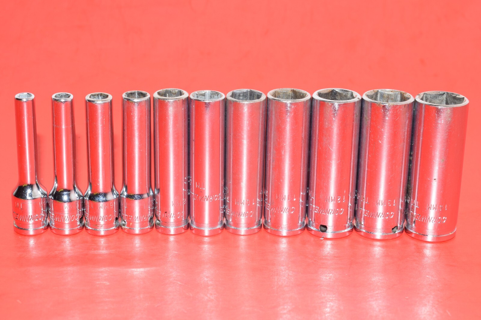 Cornwell Tools 1/4″ Drive 11pc Metric 4mm – 14mm 6-POINT Deep Flank Socket Set