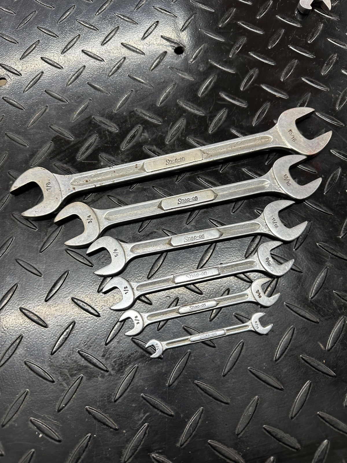 Snap-On SAE Double Open-end Wrench Set 6pc 1/4″-15/16″ VS 1980s Underline
