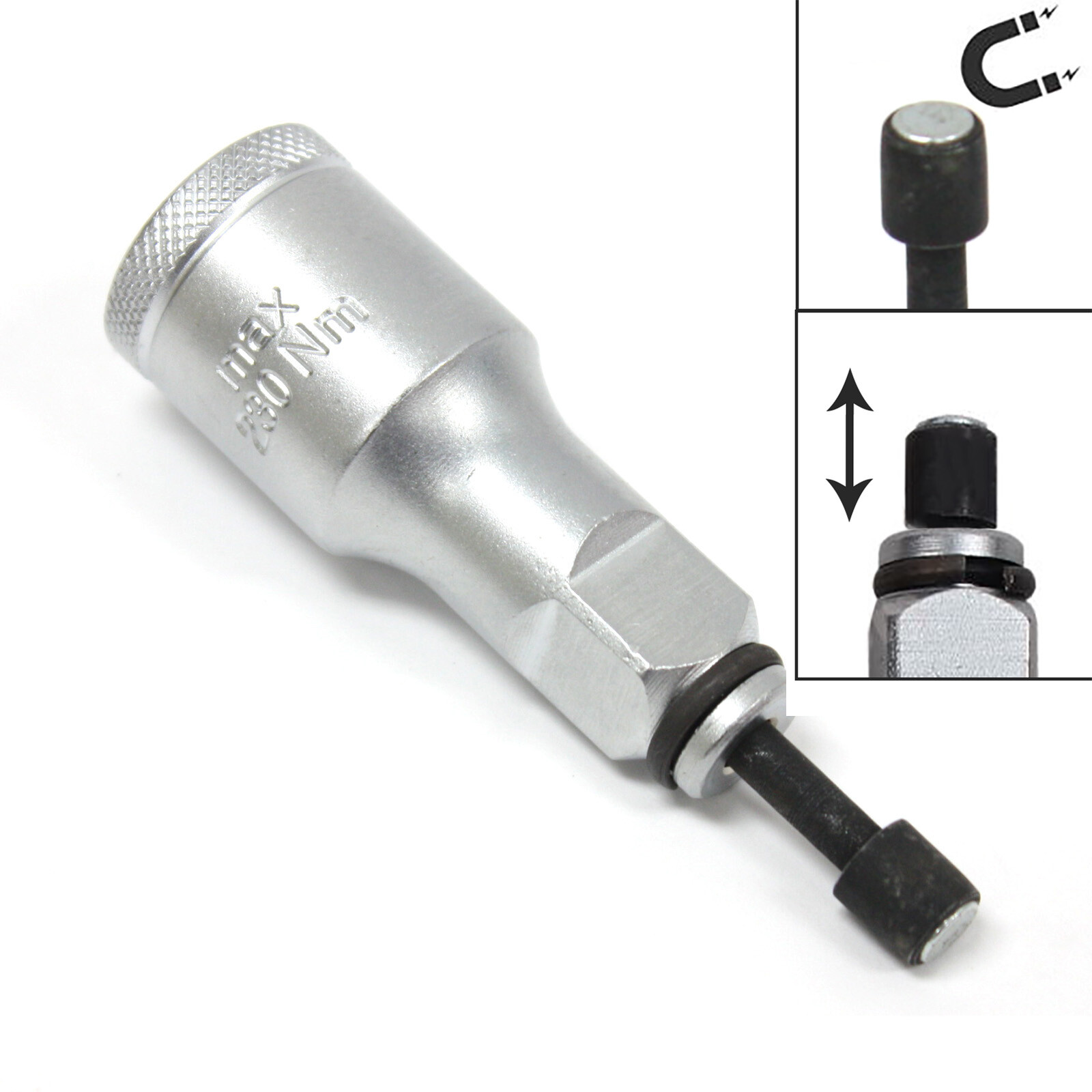 Universal 1/2″ Dr. Magnetic Socket Extension Inside Screw Bolt Holder 170 ft/lbs