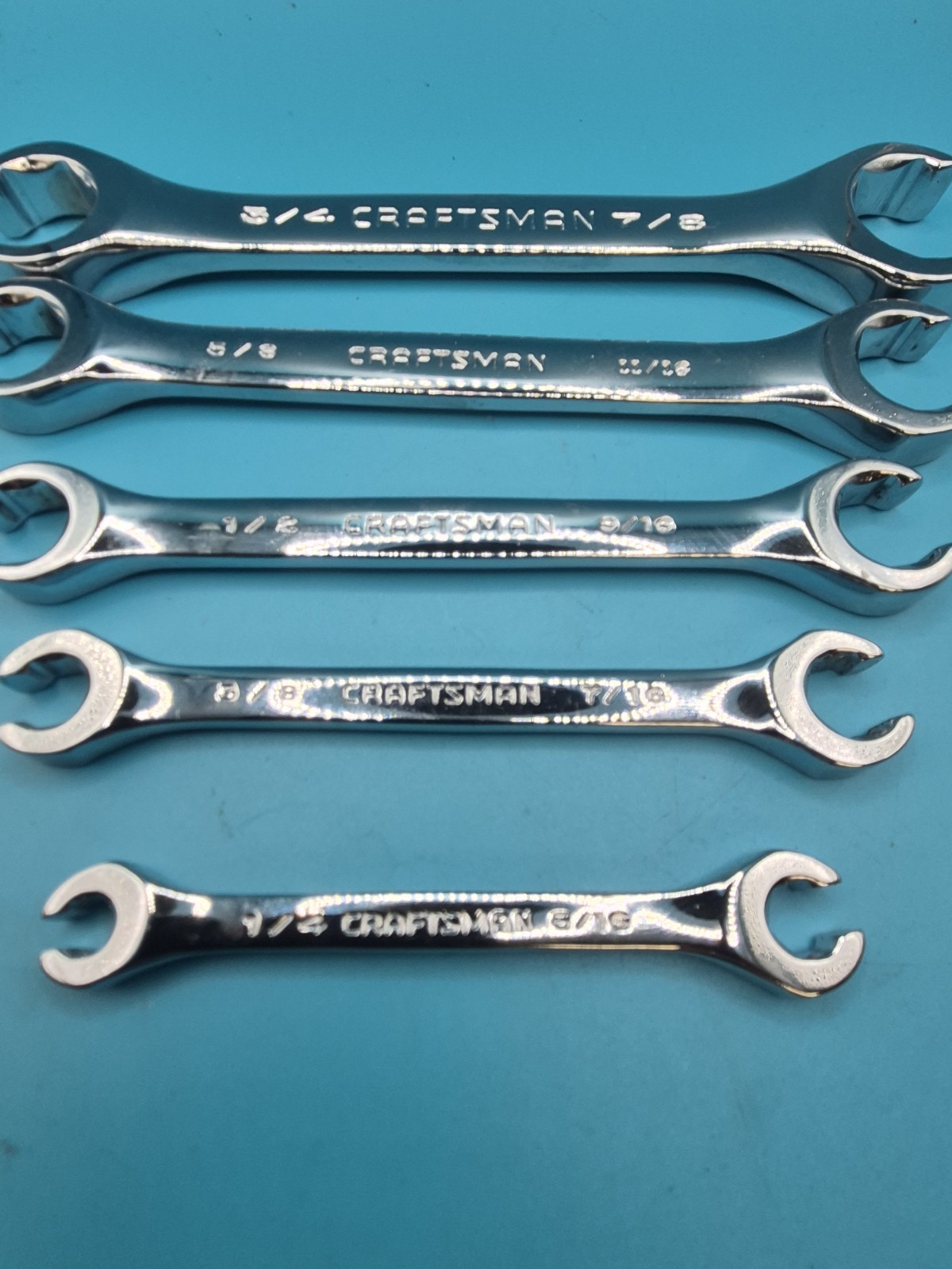 CRAFTSMAN PROFESSIONAL 5 PC sae FLARE NUT LINE WRENCH SET USA MADE