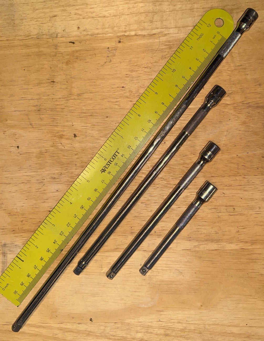 Lot (4) Snap-on 1/4” Drive Extensions Tmxk4/4″ Tmxk60/6″ Tmxk80/8″ Tmxk140/14″