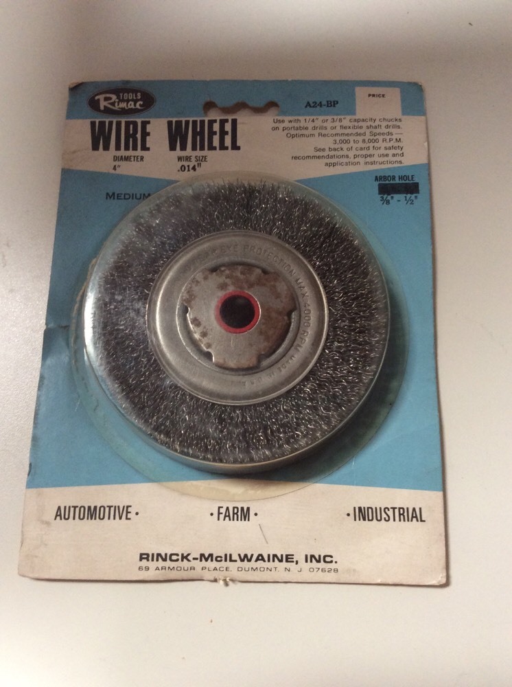 Rimac A24-BP Wire Wheel – 4″ Dia. Wire Size .014″ : Arbor Hole 5/8″-1/2″