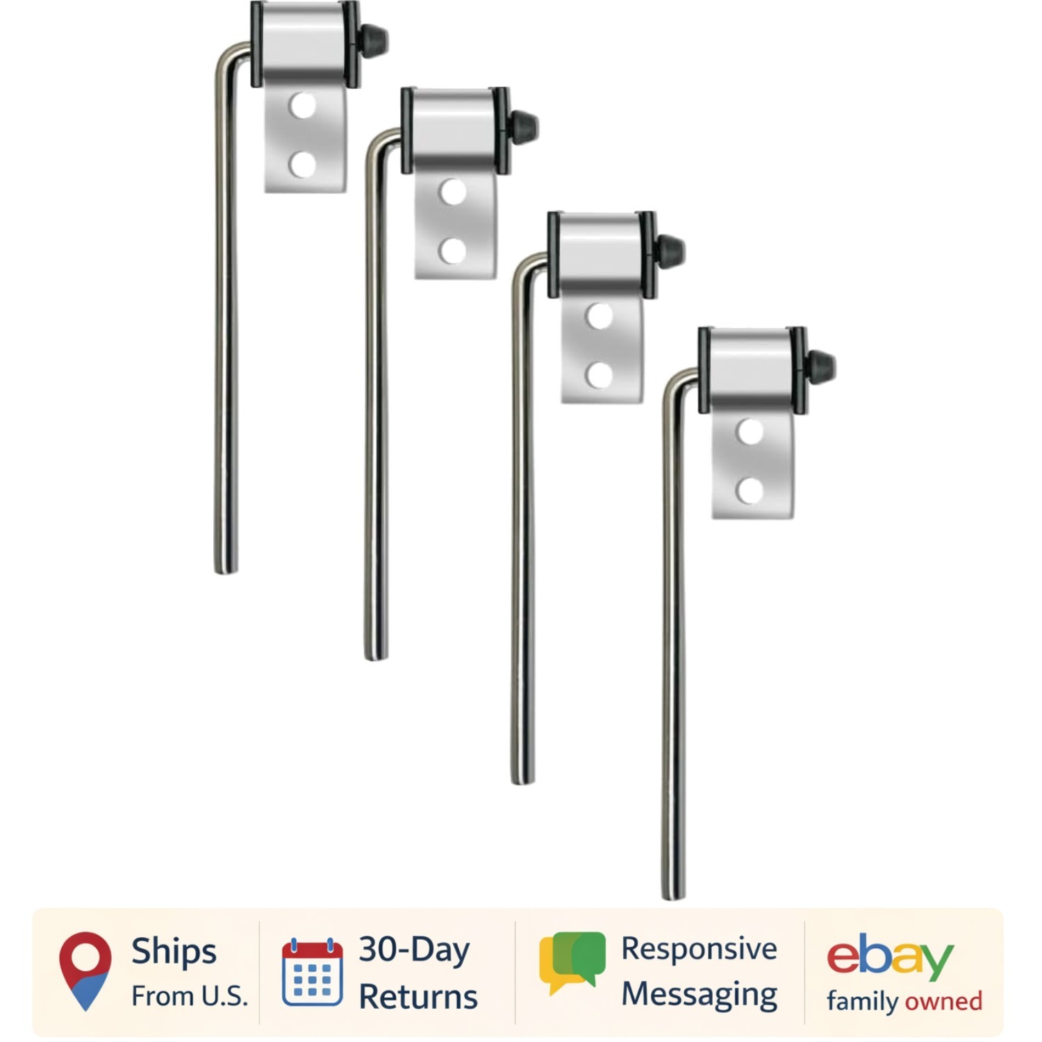 4 Pack Universal Stainless Steel Exhaust Hanger Rod Weld On Heavy Duty Exhaus…