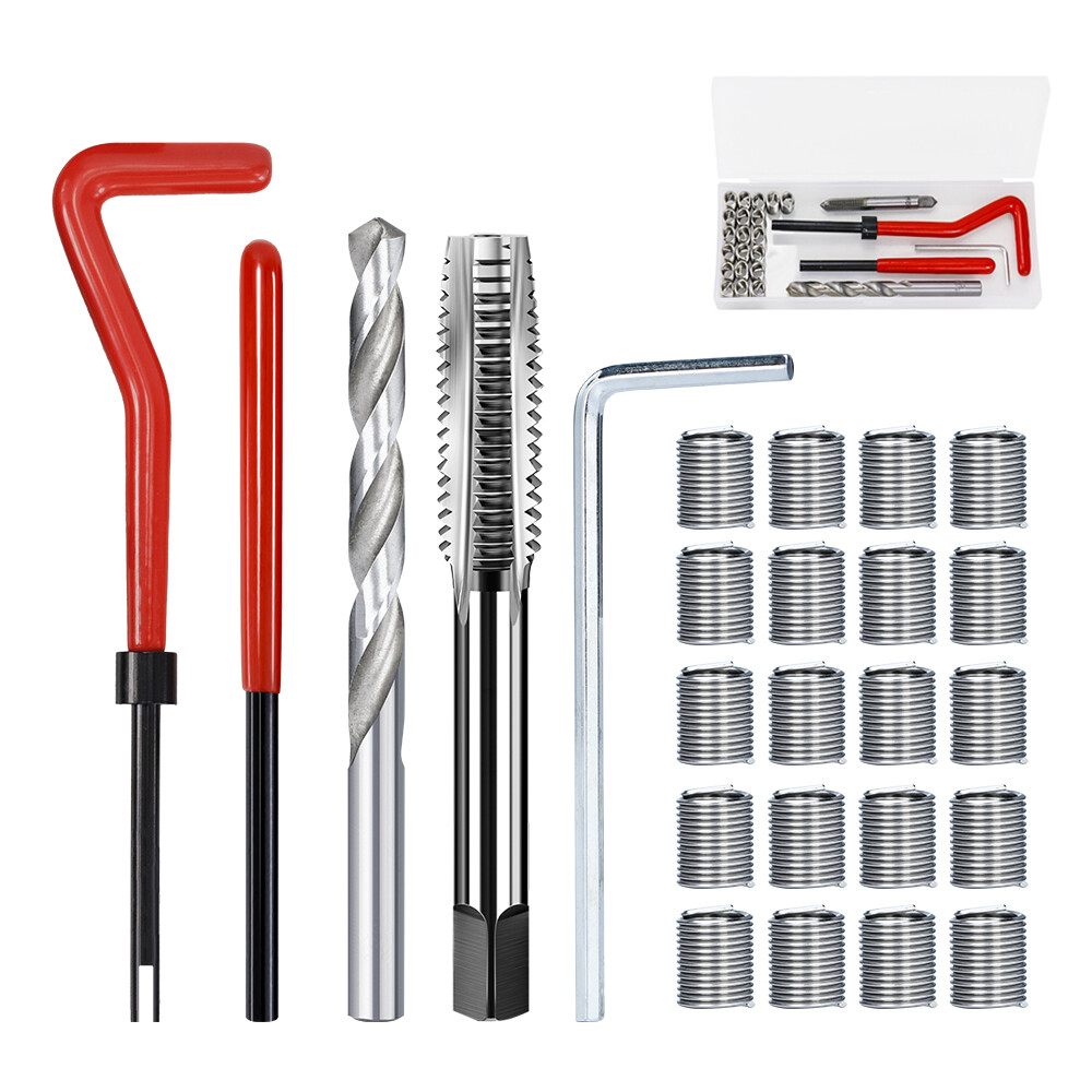 25PCS Thread Repair Kit Metric Drill M3 M6 M8 M12 Wire Insert Car Pro Coil Tool
