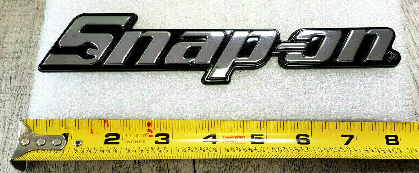 NEW SNAP-ON LOGO TOOL BOX CART 3D ROLL CAB CHROME BADGE EMBLEM DECAL ORIGINAL 8″