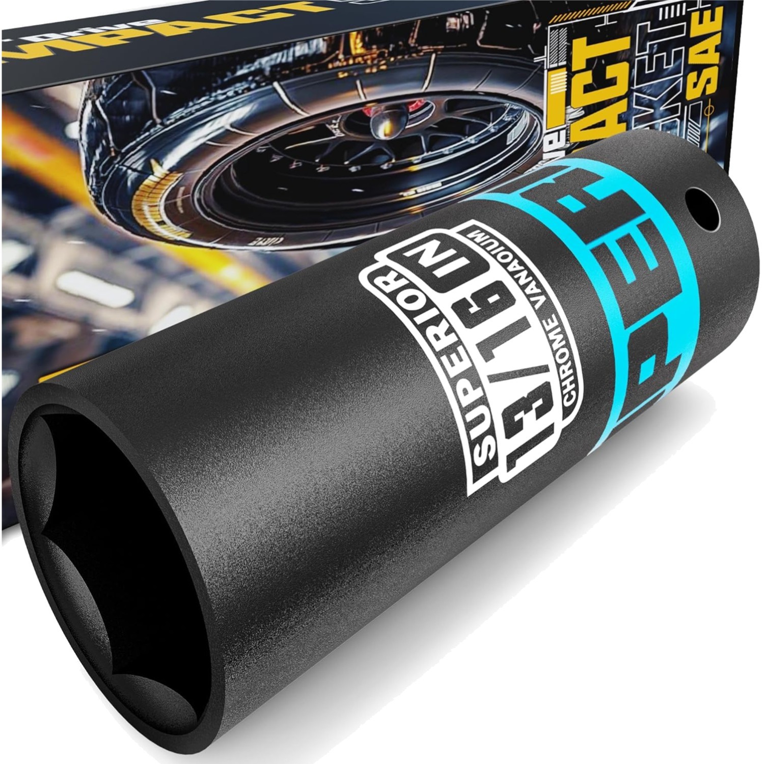 1/2″ Drive Impact Socket 13/16 Inch Deep Socket 6 Point CR-V