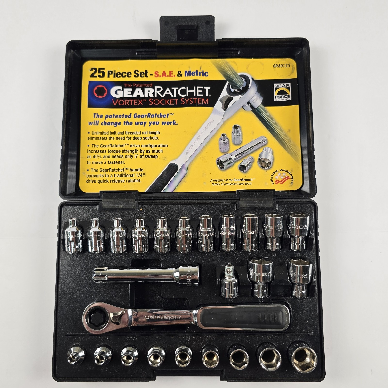 GearWrench GearRatchet Vortex 25 Piece Pass Through Socket Set SAE Metric…
