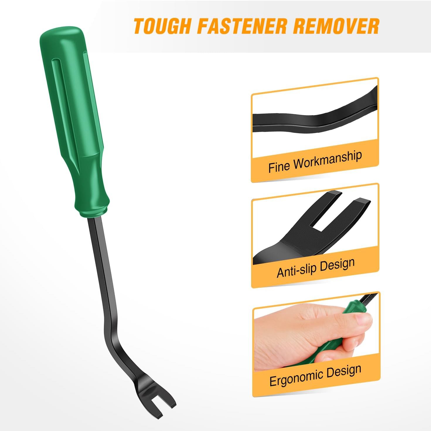 8PCS Trim Fastener Removal Tool Kit Universal For Car Audio Dash Panel-Green
