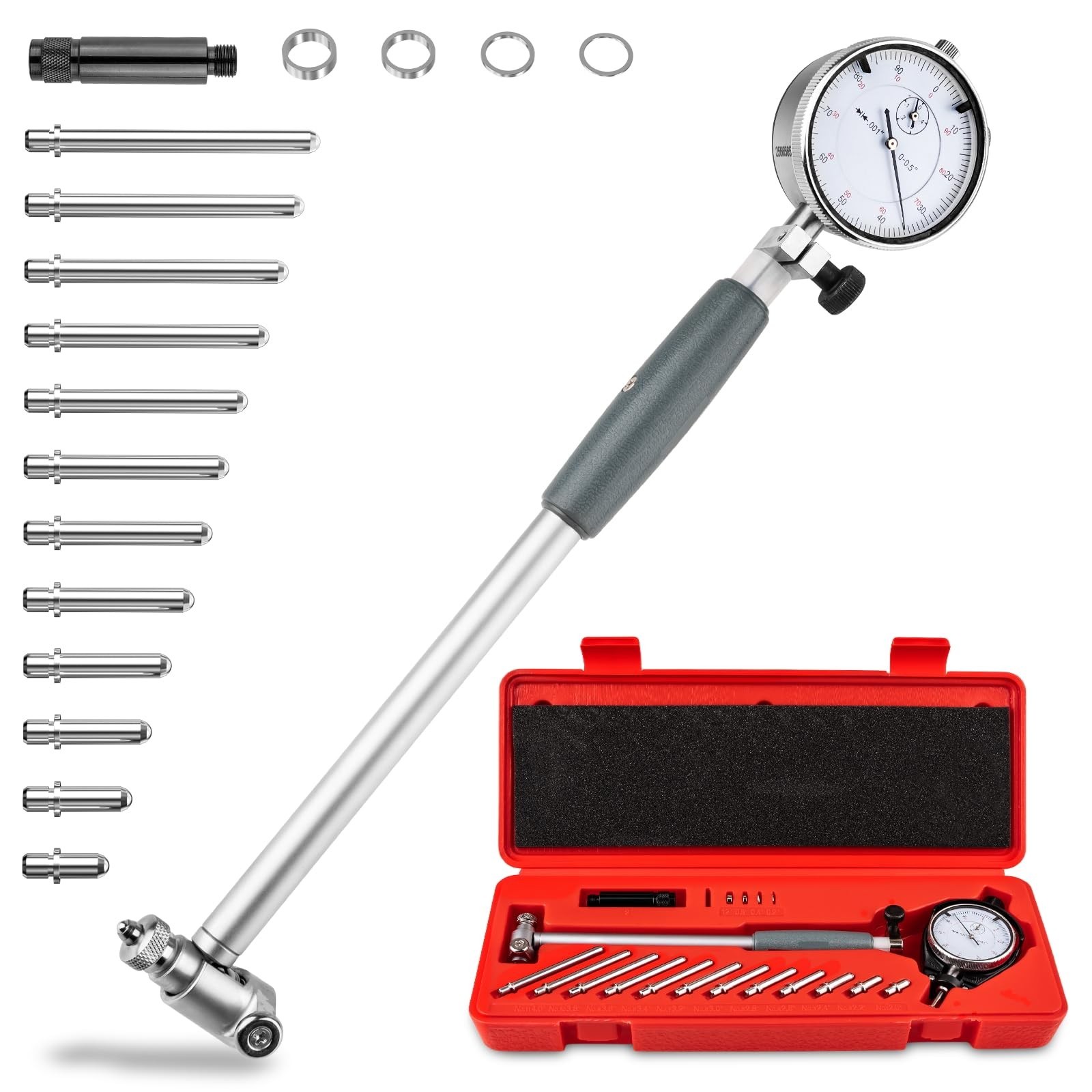 Bore Gauge Set 2″-6″ Range, 0.001″ Accuracy for Engine Cylinder & Wear Measureme