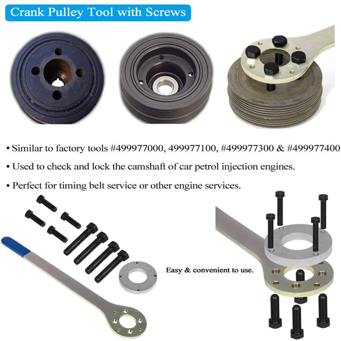 Intake Exhaust Cam Sprocket Crank Pulley Wrench Gear Lock Tool For Subaru STD
