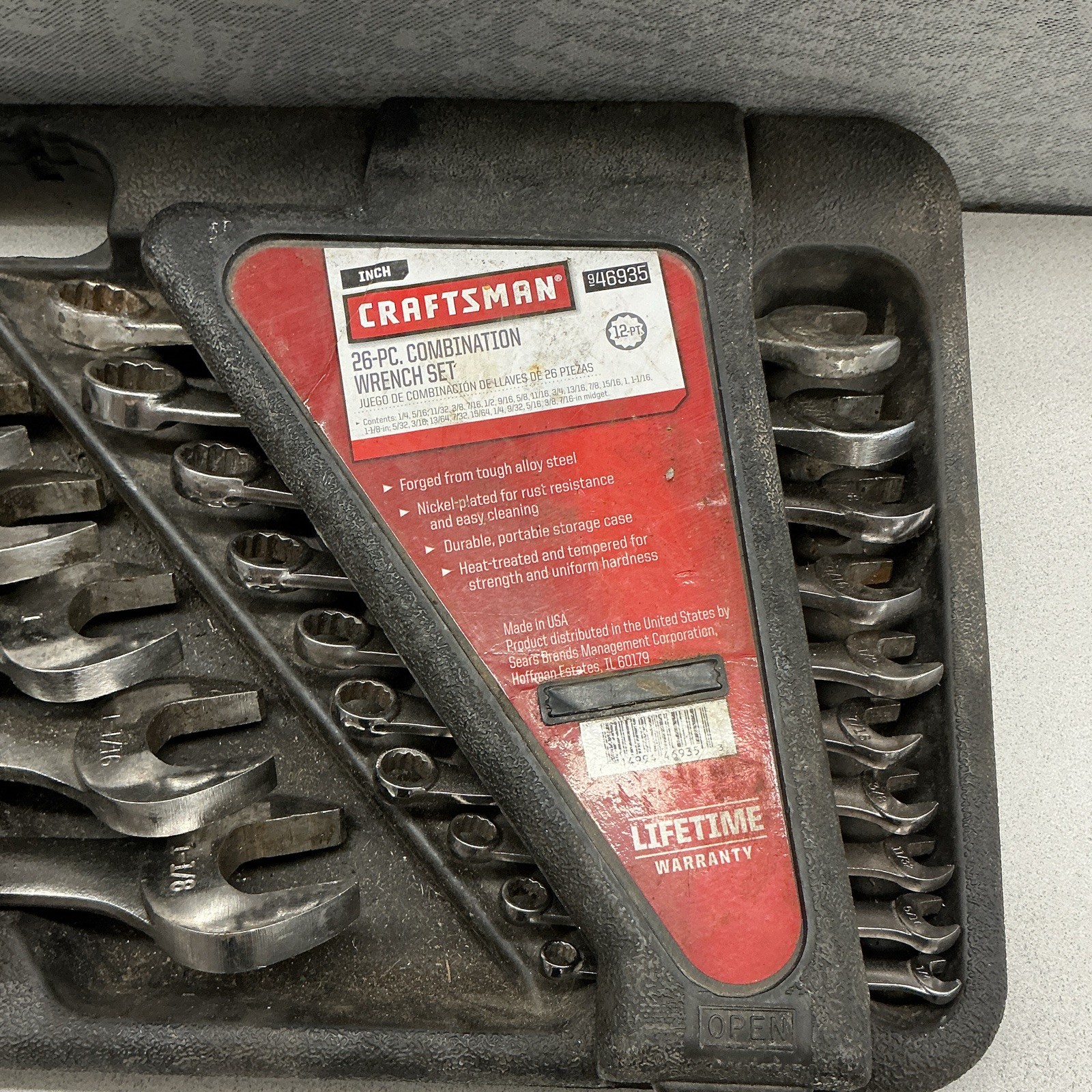 CRAFTSMAN 46935 26 PC 12 Pt. SAE Combination Wrench Set Complete w/Midget Set