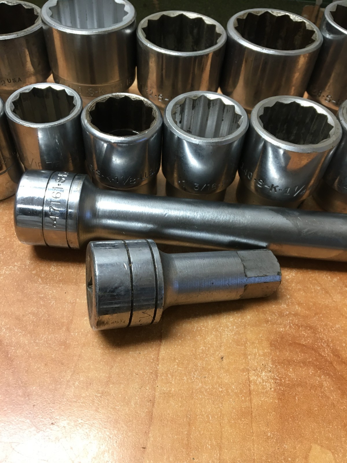 SK Tools 3/4 Drive 17pc Socket Set SAE 7/8 to 1-13/16″” Sockets Extensions READ