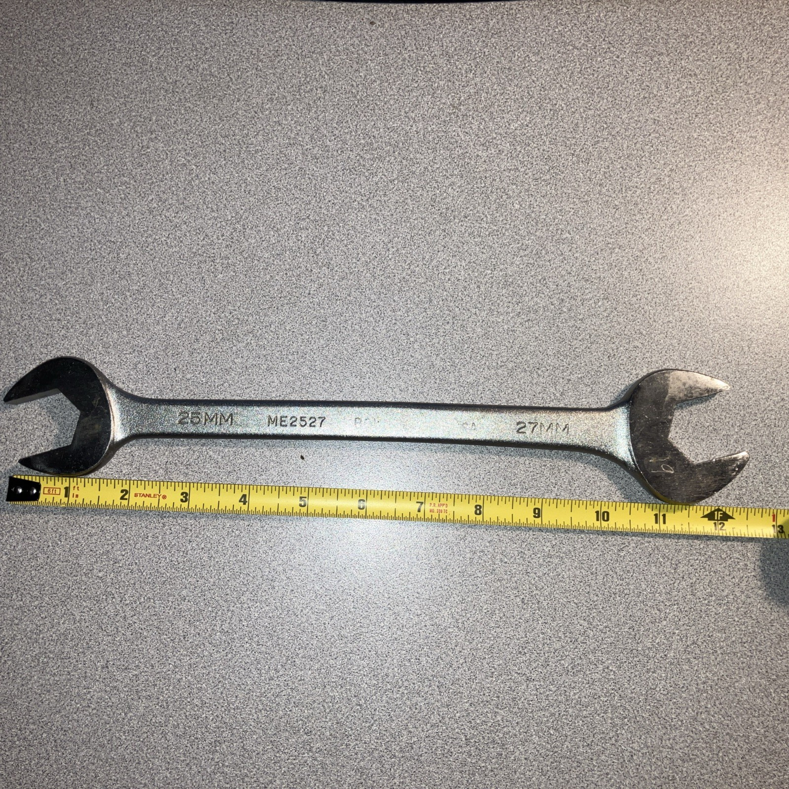 Bonney ME2527 25mm x 27mm Open End Wrench Made In USA Vintage